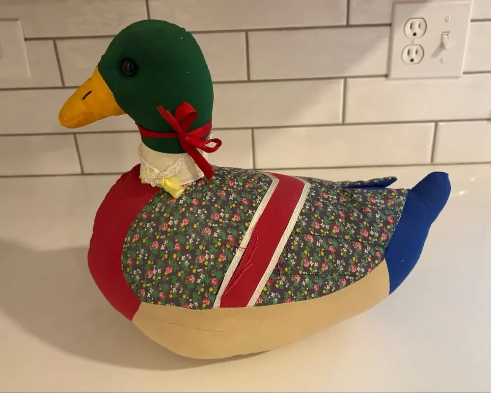 Vintage Patchwork Fabric Christmas Duck Goose